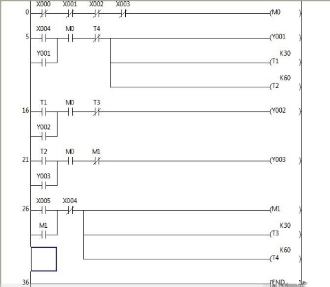 Mitsubishi PLC Sequential Start and Stop Control Example